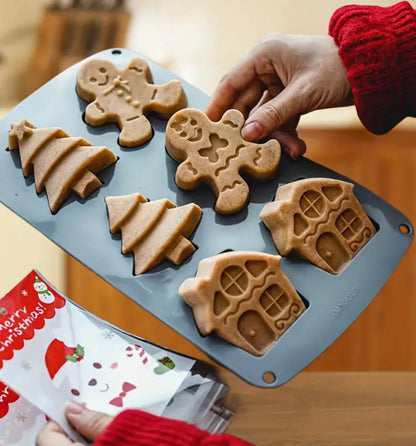 Silicone Mold Gingerbread House, Christmas Tree and Gingerbread Man Shapes