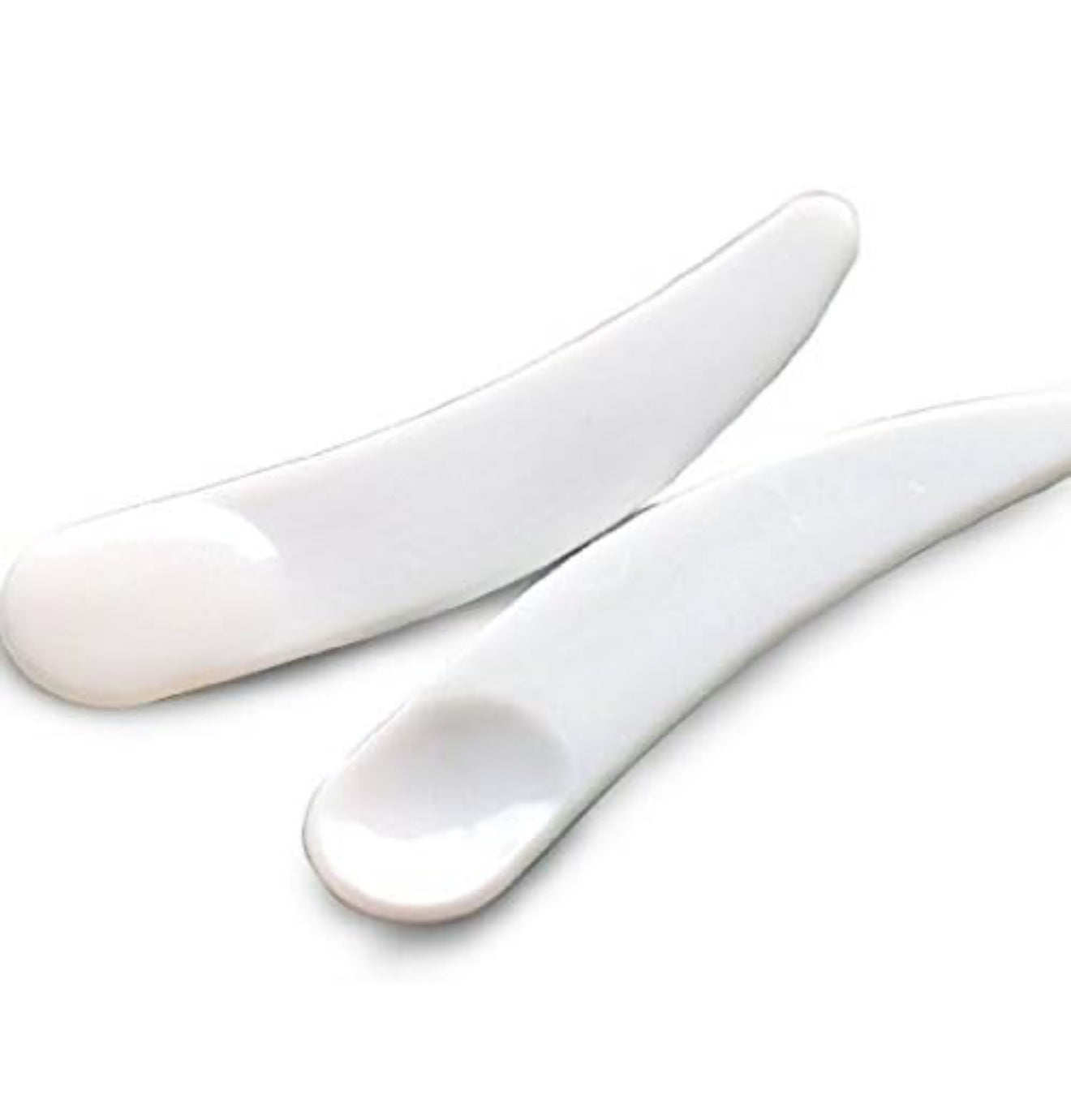 10 PCS Mini Curved Cosmetic Plastic Spoon (White)