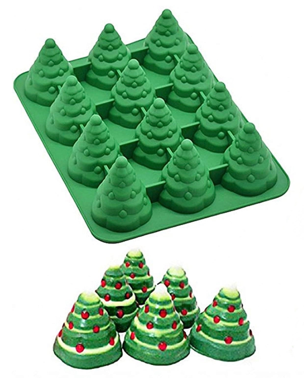 3D Christmas Tree Silicone Mold 12-Cavity