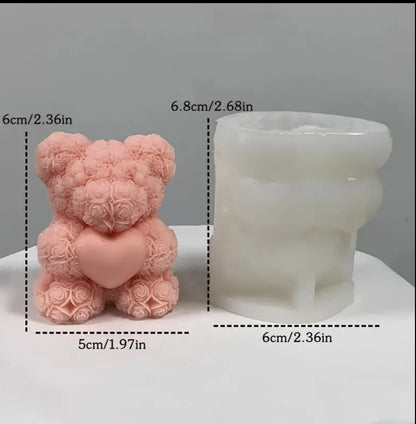 3D Bear Heart Silicon Mold