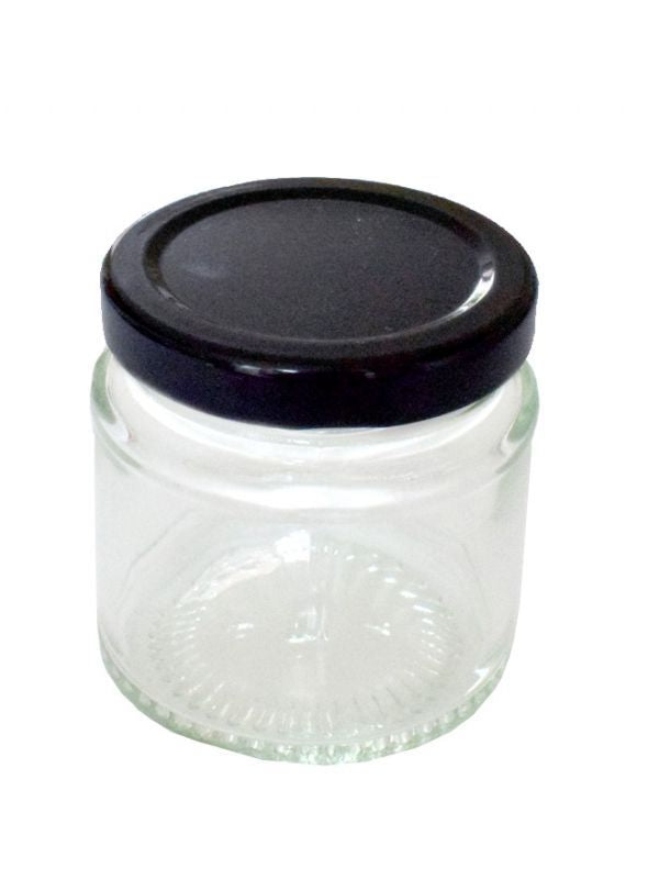 Envase de Cristal con Tapa Negra 13 oz