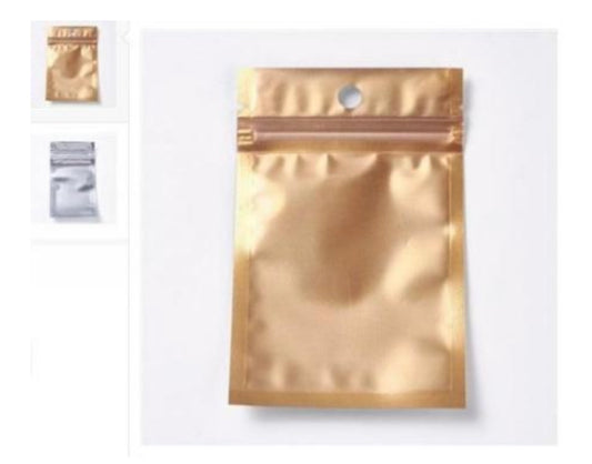 Zip Lock Plastic Bags Resealable Gold & Silver (12 PCS)