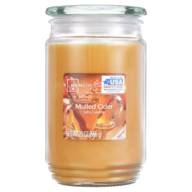 Mainstays Mulled Cider Single-Wick Jar Candle, 20 oz