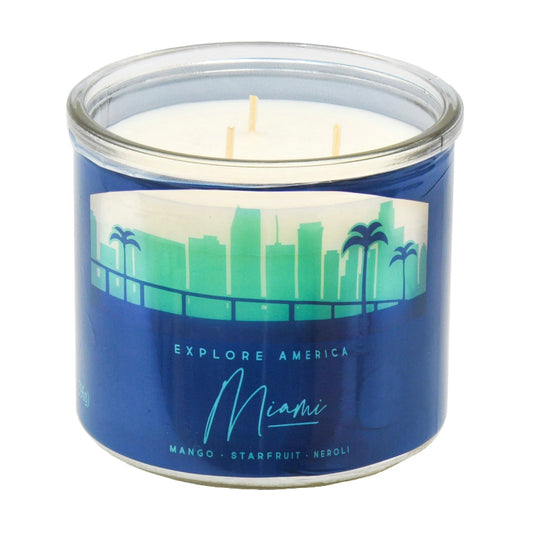 Explore America Miami 14 Ounce 3 Wick Candle