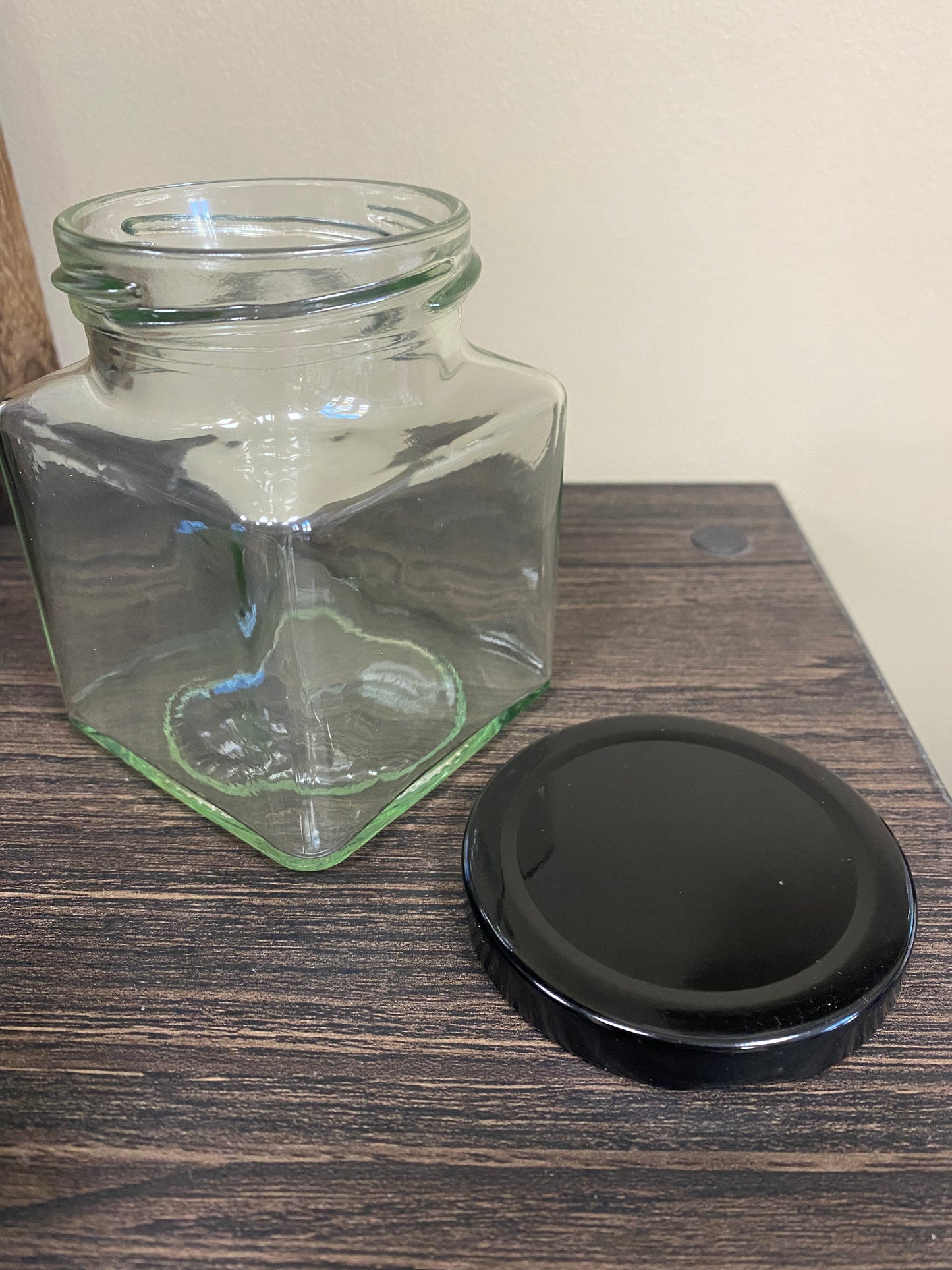 Glass Square Jar With Lids 63mm