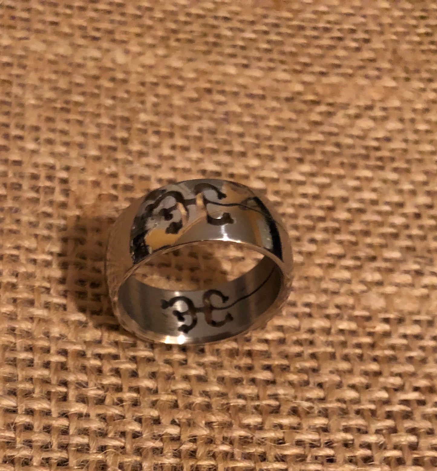 Stainless Steel Ring Symbol Coqui Taino Puerto Rico