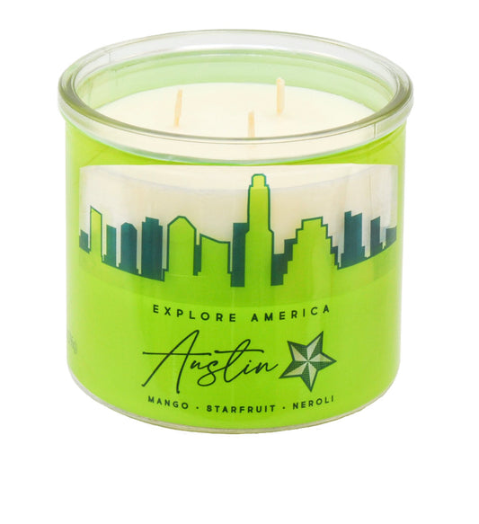 Explore America Austin 14 Ounce 3 Wick Candle