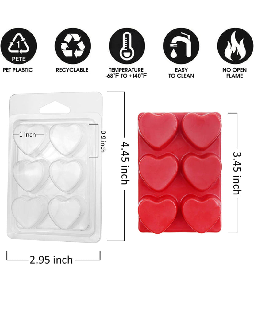 Clamshell for WaxMelts (Hearts) 10PCS