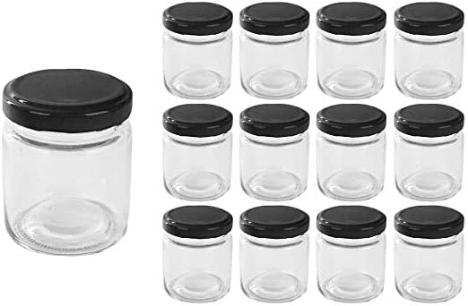 Envases de Cristal Redondos Con tapa  4 oz (12PCS)